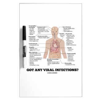 Got Any Viral Infections? Medical Anatomical Humor Dry Erase White Board