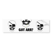 Got Arr? Pirate Skull Bumper Stickers