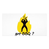 got BBQ? with flame icon photo cards