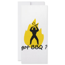 got BBQ? with flame icon rack cards