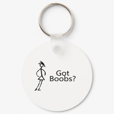 Got Boobs (Stick Girl) Keychains by CelebrationZazzle
