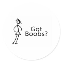 Got Boobs (Stick Girl) Sticker