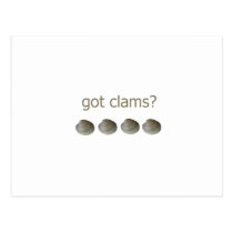 got clams? logo postcards