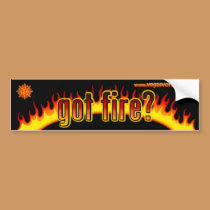got fire black sticker bumper stickers