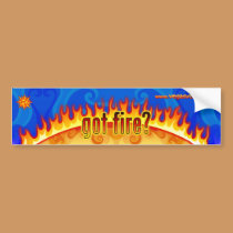 got fire blue sticker bumper stickers