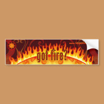 got fire red sticker bumper stickers