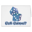 Got Game? dice cards