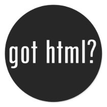 got html? round stickers
