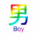 Got Karma? "Boy" Rainbow Colors Kanji Symbol t-shirts