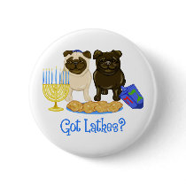 Got Latkes? Hanukkah Pug Buttons by designsbydandy Got Latkes? Hanukkah Pug Buttons