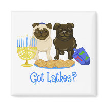 Got Latkes?  Hanukkah Pug Magnets