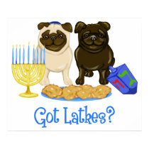Got Latkes? Hanukkah Pug Posters posters