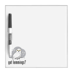 got lemmings? with Snowy Owl Small Dry-erase Board
