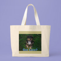 Got Love? puppy beach bag bags