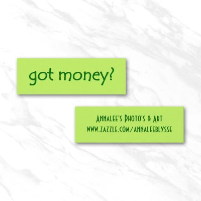 got money? Skinny Gallery Card Business Card Template by annaleeblysse