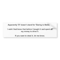 Got No Money Guide Anti-Theft Bumper Sticker 27