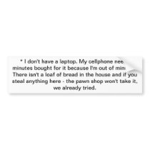 Got No Money Guide Anti-Theft Bumper Sticker 8