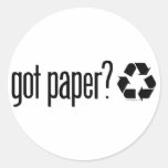 got paper? Recycling Sign Round Sticker