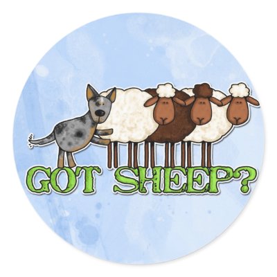 got sheep round sticker by cfkaatje