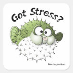 Got Stress? Puffer Fish Square Sticker