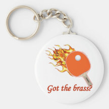 Got The Brass Flaming Ping Pong Keychains