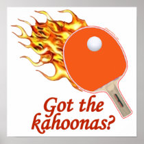 Got The Kahoonas Flaming Ping Pong Print