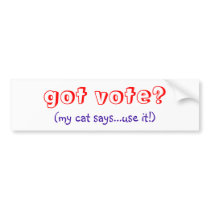 Got Vote? Cat Bumper Sticker bumper stickers