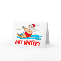 Got Water? (Skiing Santa) cards
