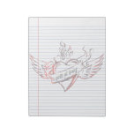 Goth at Heart Tattoo Art Lined Notepad