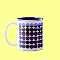 Goth Black Purple Stripe Art mugs