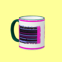 Goth Black Purple Stripe Art mugs