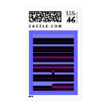 Goth Black Purple Stripe Art Postage Stamp