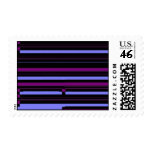 Goth Black Purple Stripe Postage Stamps