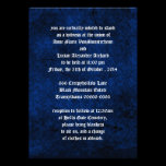 Goth Blue Damask Silver Heart wedding invitations