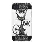 Goth Cat Monogram Vibe iPhone 4 Cover