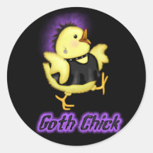 Goth Chick Round Sticker