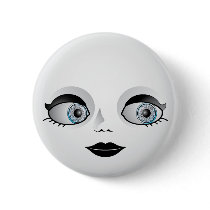 Goth Doll Face buttons by spacedust Goth Doll Face buttons