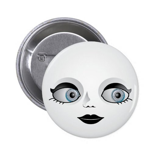 Goth Doll Face Pinback Buttons