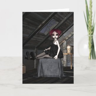 Goth Doll Zoey - Greeting Card card