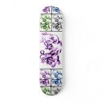 GOTH DRAGON BATTLE COLLAGE PRINT SKATE BOARD DECK