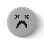 goth emo smiley face pinback button