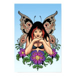 Goth Fairy with Flowers, Butterfly Wings by Al Rio Poster