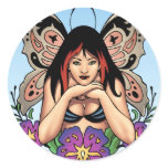 Goth Fairy with Flowers, Butterfly Wings by Al Rio Stickers