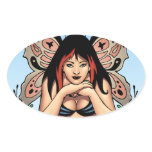 Goth Fairy with Flowers, Butterfly Wings by Al Rio Stickers