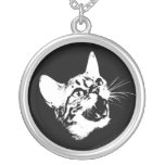 Goth Feral Halloween Kitty Cat Sterling Necklace necklaces