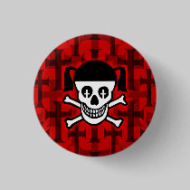 Goth Girl Skull & Crosses buttons by Artamatik Goth Girl Skull & Crosses buttons