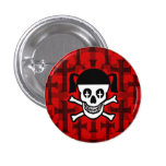 Goth Girl Skull & Crosses Pin