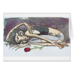 Goth Girl with Rose Card