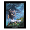 "Goth Girl with Rose on a Hillside" POSTER posters