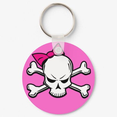 Goth girly skull - keychain by merlin1974